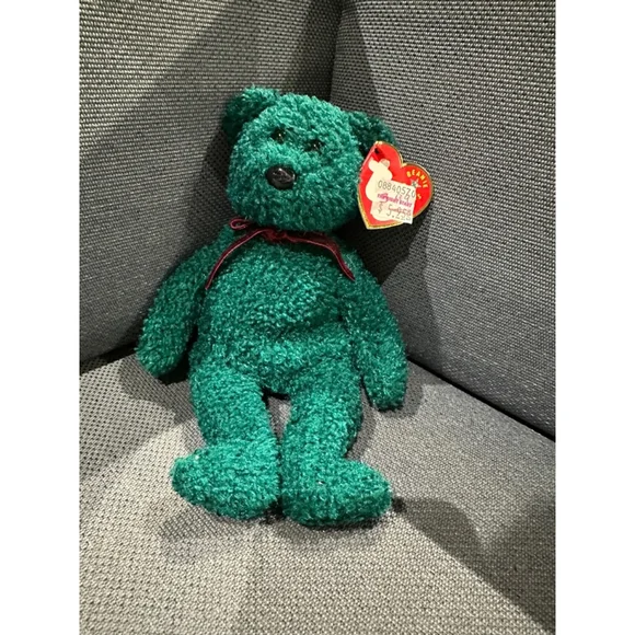 Ty Beanie Baby 2001 Holiday Teddy Green Plush Toy NEW NWT - Picture 11 of 13